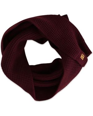 Dolce & Gabbana Logo-Plaque Rib-Knit Scarf - Brown