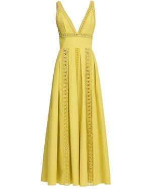 Elie Saab V-neck Midi Dress - イエロー