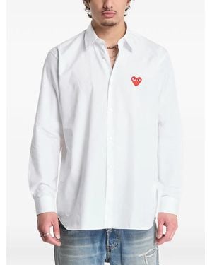 COMME DES GARÇONS PLAY Heart-Patch Long-Sleeve Shirt - White