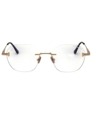Tom Ford Rahmenlose Sonnenbrille Mit Runden Gläsern - Natur
