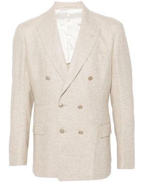 Eleventy Mélange-Effect Blazer - Natural