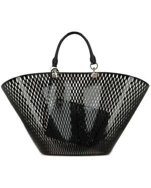 Tom Ford Sac Cabas En Cuir Verni À Découpes - Black