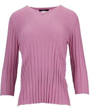 LA ROSE Top Con Cuello En V - Morado
