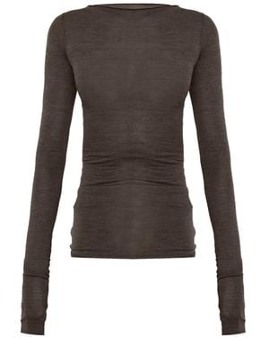 Rick Owens Ls T Sheer Long-Sleeved T-Shirt - Black