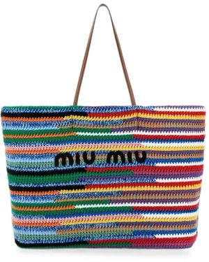 Miu Miu Crochet Shoulder Bag - Blue