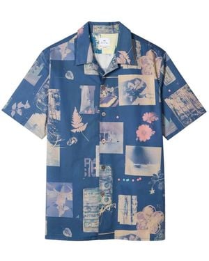 Paul Smith Camisa Con Estampado Scrapbook - Azul
