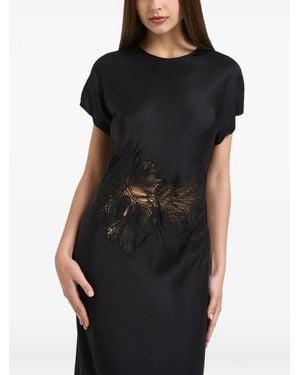 Patrizia Pepe Lace-Detail Midi Dress - Black