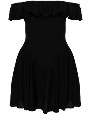 B+ AB Abito Corto Con Ruches - Nero