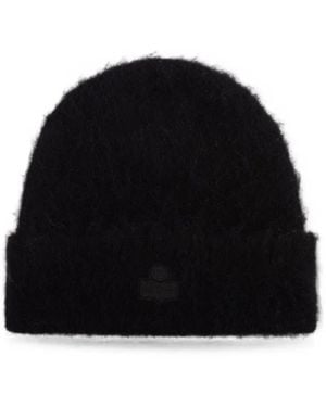 Isabel Marant Logo-Patch Beanie Hat - Black