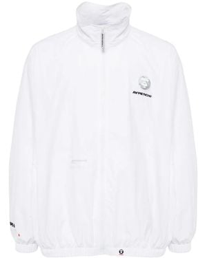 Aape By A Bathing Ape Logo-Appliqué Zip-Up Jacket - White