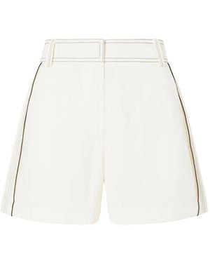 Tory Burch Hoch Sitzende Bundfaltenshorts - Weiß