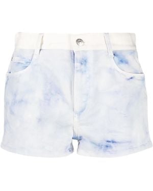 Stella McCartney Marble Tie-Dye Denim Shorts - Blue