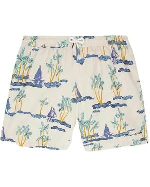 Maison Labiche Boats Printed Swim Shorts - White
