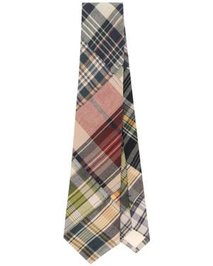 Polo Ralph Lauren Plaided Patchwork Tie - White