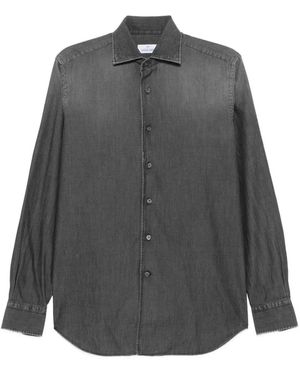 Alessandro Gherardi Denim-Effect Long-Sleeve Shirt - Grey