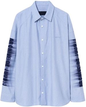 Juun.J Archive Lettering striped long-sleeve shirt - Blau