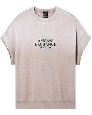 ARMANI EXCHANGE Short-Sleeved Sweatshirt - Grey
