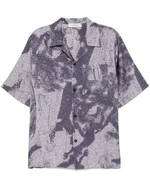 Qasimi Dust-Print Resort Shirt - Grey