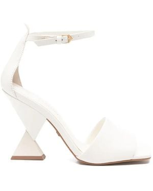 Carrano Sculpted-Heel Sandals - White