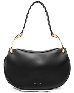 McQueen Wishbone Shoulder Bag - Black