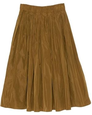 Susanne Bommer Pleated Midi Skirt - Natural