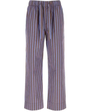 Tekla Striped Poplin Pyjama Trousers - Purple