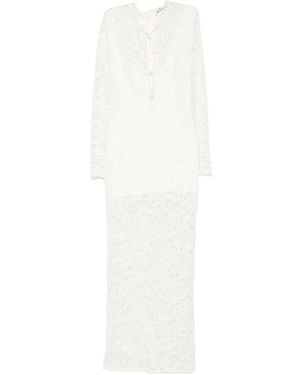 MANURI Sage Lace Long-Sleeve Maxi Dress - White