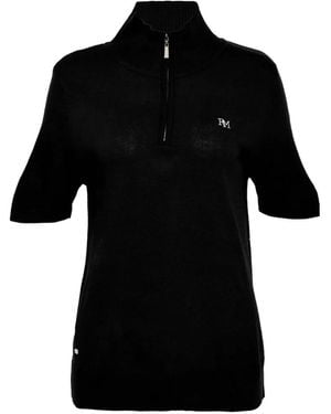 Rally Movement Half-Zip Short-Sleeve Polo Top - Black