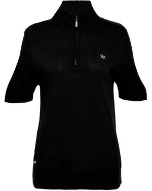 Rally Movement Half-Zip Short-Sleeve Polo Top - Black