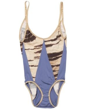 Baserange Tiger-Print Net Body - Blue
