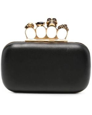 McQueen Knuckle Clutch Bag - Black
