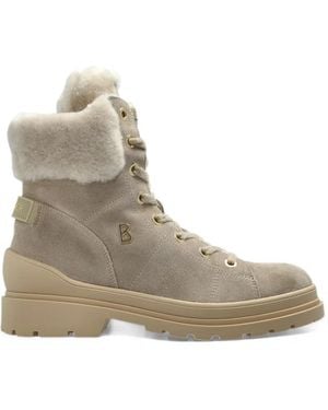 Bogner St. Moritz S Shearling-Trim Ankle Boots - Natural