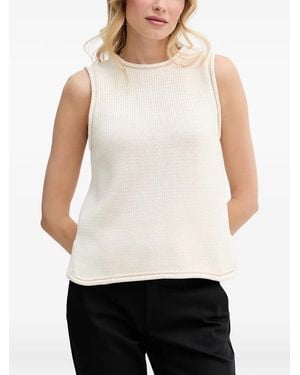 Mos Mosh Mmaubin Sl Rolled-Edge Sleeveless Top - White