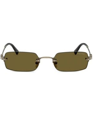 Miu Miu Rectangle-Frame Sunglasses - Green