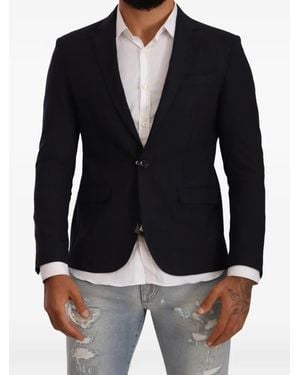 Domenico Tagliente Single-Breasted Notch-Lapel Blazer - Black