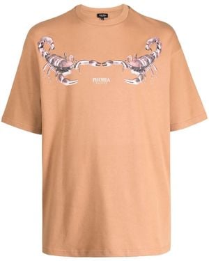 Phobia Scorpion-Print Cotton T-Shrit - Natural