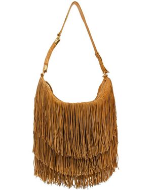 Balmain Large Fringe-Trimmed Leather Tote Bag - Brown