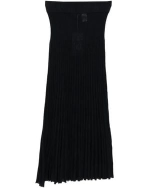 N.Peal Cashmere Pleated Midi Skirt - Black