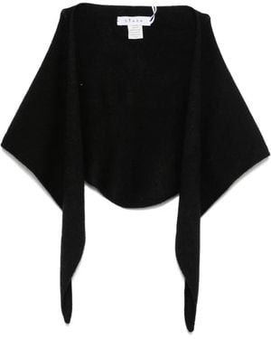Liska Knitted Triangular Scarf - Black