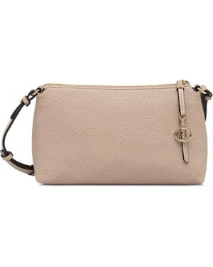 Liu Jo Logo-Charm Pebbled-Effect Shoulder Bag - Natural