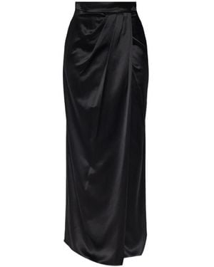 Max Mara Zijden Satijnen Maxi-Rok - Zwart