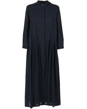 Max Mara Long Cotton Voile Dress in Blue | Lyst