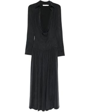 AYA MUSE Mer Pleated Midi Dress - Black