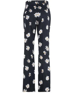 Moschino Floral-Print Straight-Leg Pants - Blue
