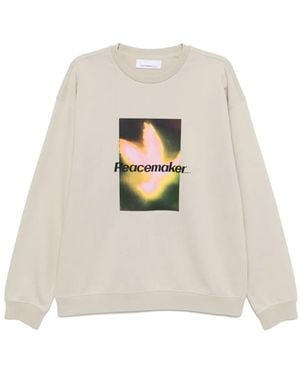 Peacemaker Oamc Sudadera Con Pájaros Estampados - Blanco