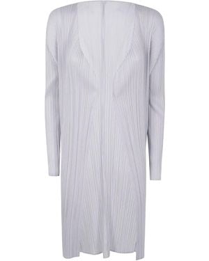 Pleats Please Issey Miyake Pleated Cardi-Coat - White