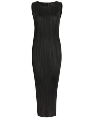 Pleats Please Issey Miyake Sleeveless Midi Dress - Black