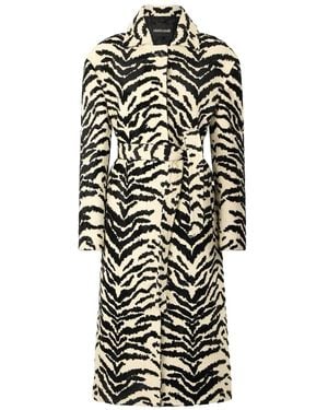 Roberto Cavalli Coat With Tigress Print - White