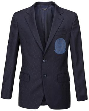 Billionaire Mitchell Jacquard Piping Blazer - Blue