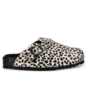 Scholl Fae Dalmatian Buckle Mules - White